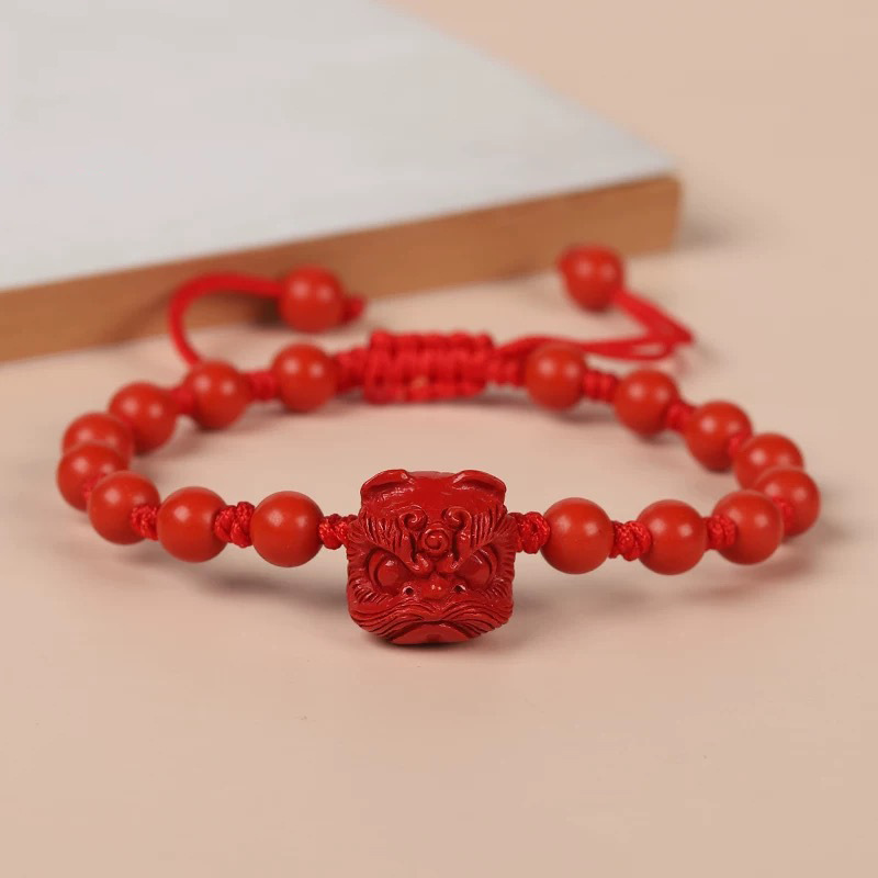 Gemstone Bracelet Healing - Gelang Manik-Manik Cinnabar Merah Asli untuk