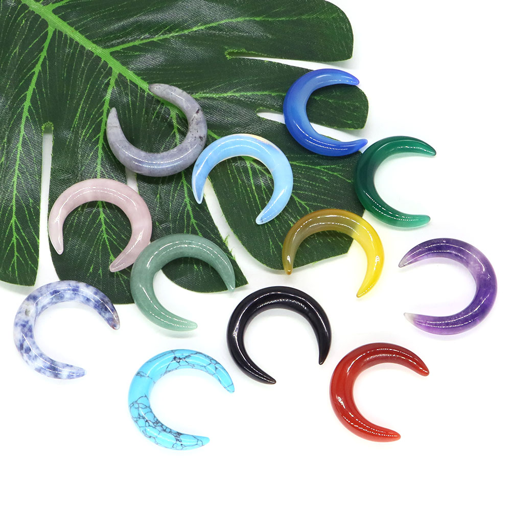 Gemstone Bracelet Healing - 30Mm Bentuk Bulan Sabit Kristal Alami