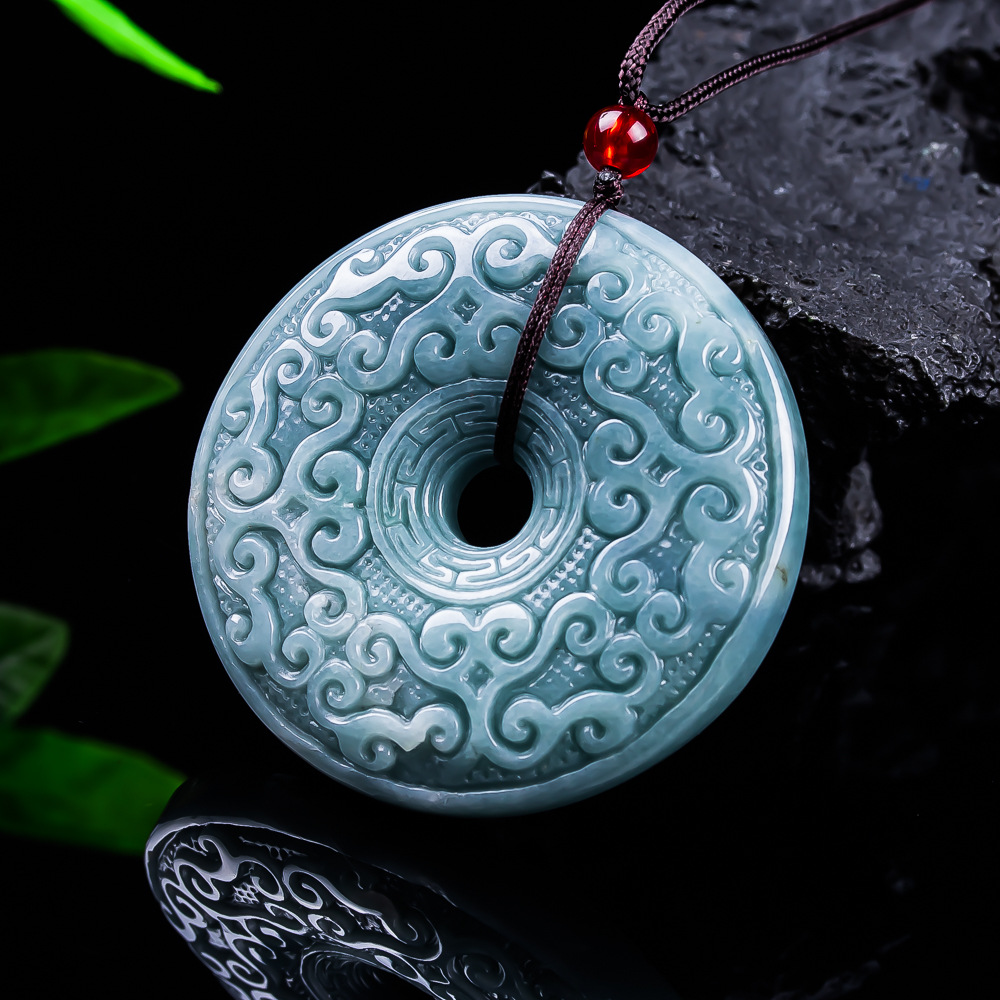 Jewelry & Watches Vitopoulos - Kalung Liontin Bunga Giok Burma Alami