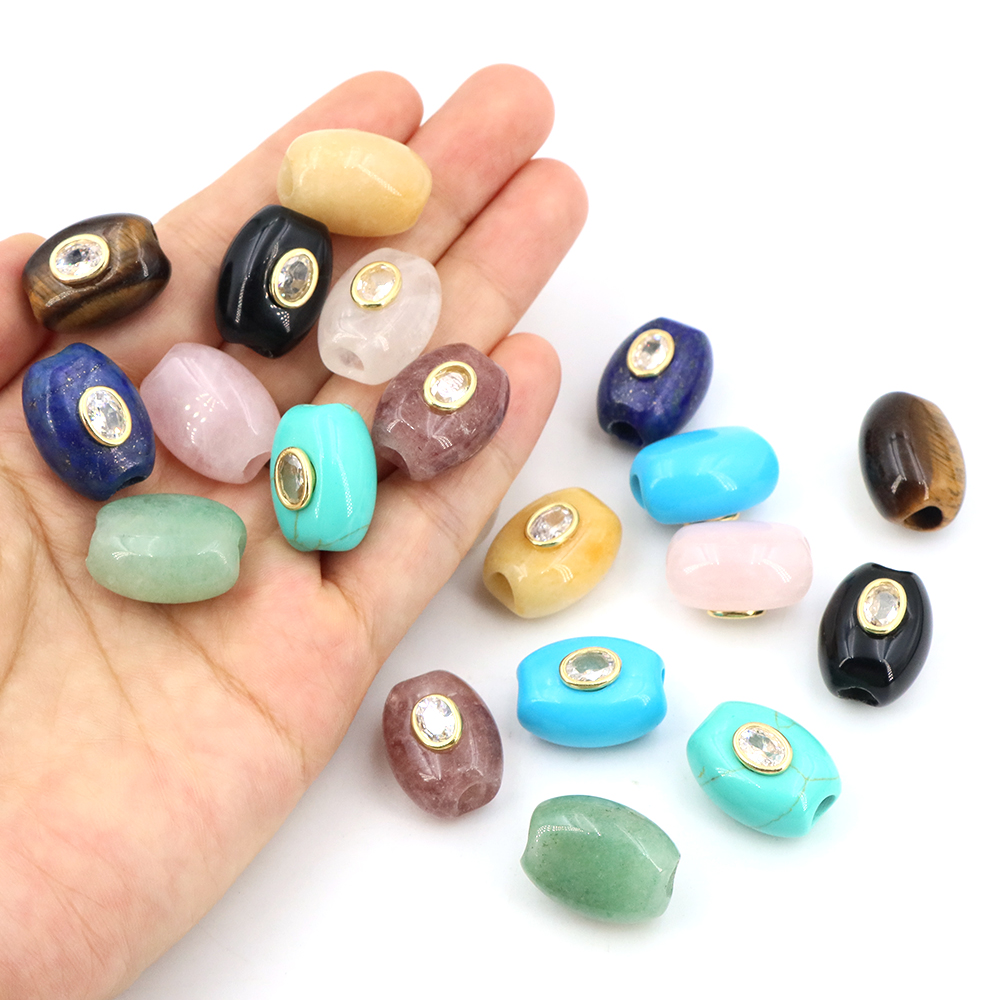 Gemstone Bracelet Healing - Manik-manik Batu Alam Lubang Besar Bentuk