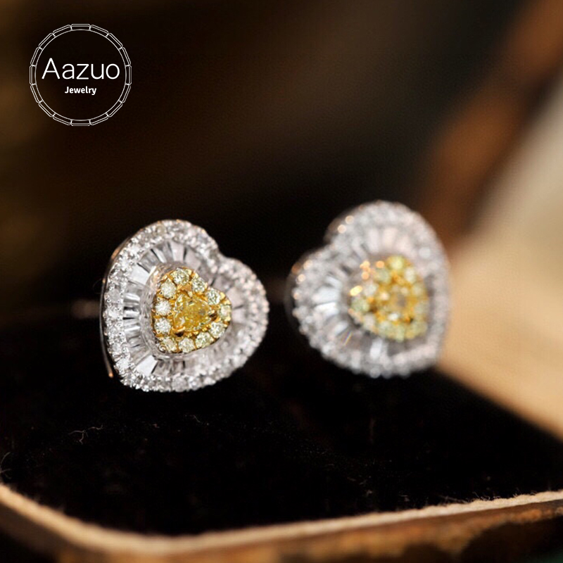 Diamond Stud Earrings - Aazuo Anting Kancing Bentuk Hati Indah