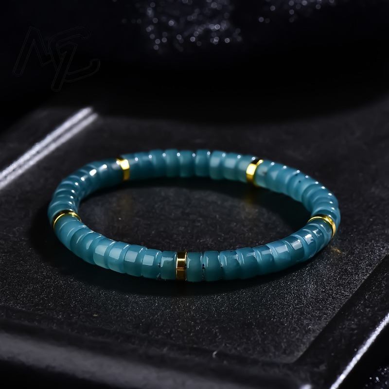 Jewelry & Watches Vitopoulos - Gelang Manik-manik Abacus Batu Giok Biru