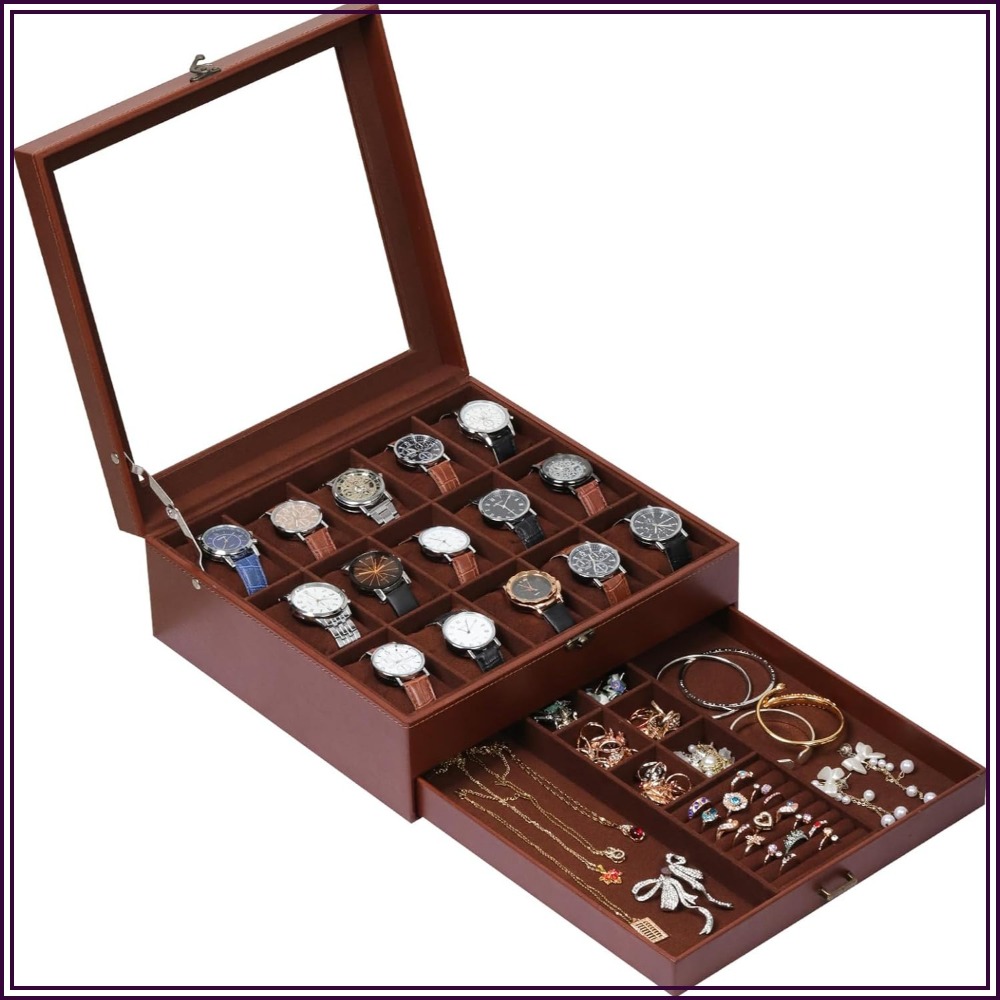 Jewelry Box That Holds Watches - Kotak Jam Tangan 2 Lapis dengan