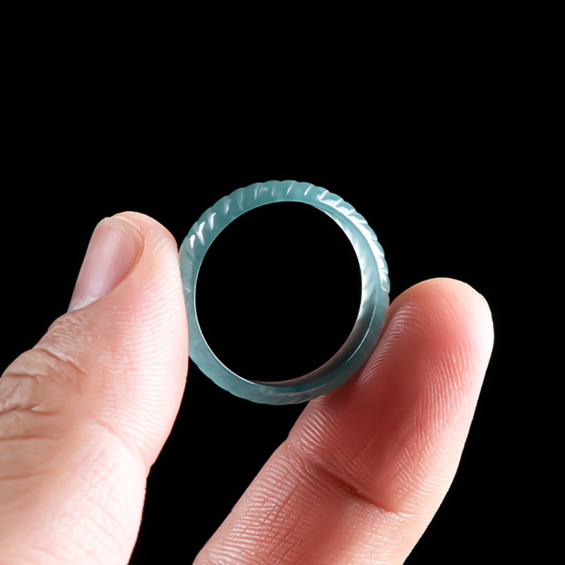 Jewelry & Watches Vitopoulos - Cincin Giok Burma Asli Biru Mewah,