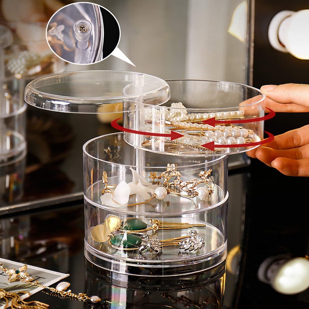 Shop Jewelry & Watches Near Me - Kotak Penyimpanan Perhiasan Putar 360 Derajat,