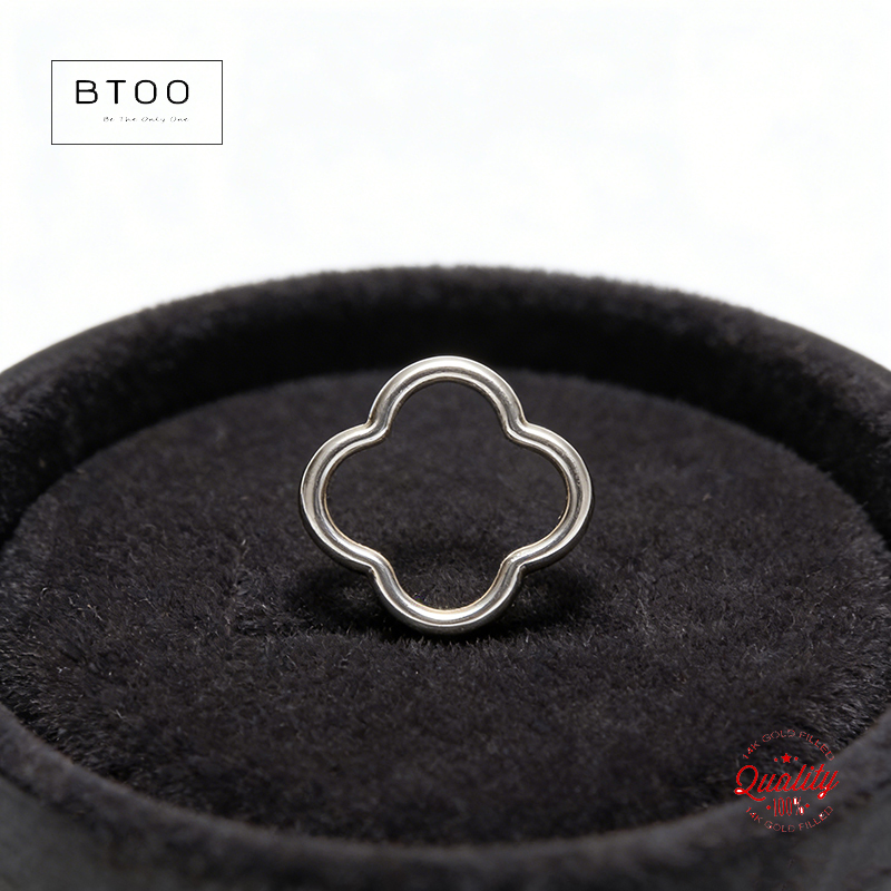 Sterling Silver Ring - Konektor Bunga Perak Sterling, Konektor Clover