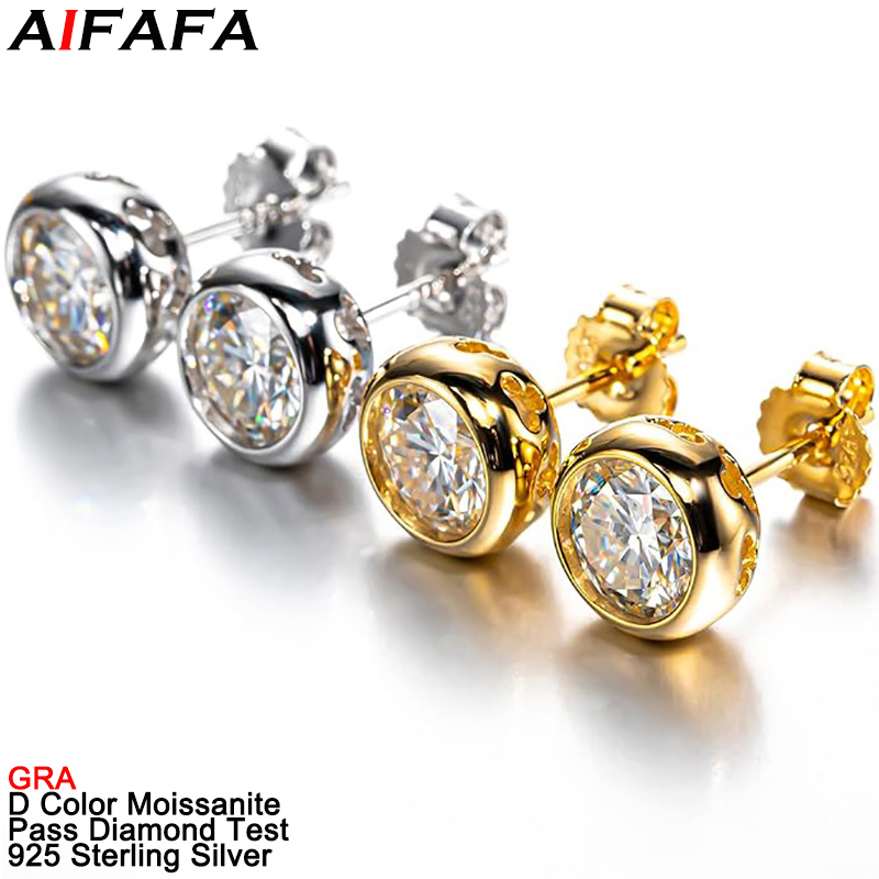 Diamond Stud Earrings - Anting Kancing Berlian Moissanite Warna D