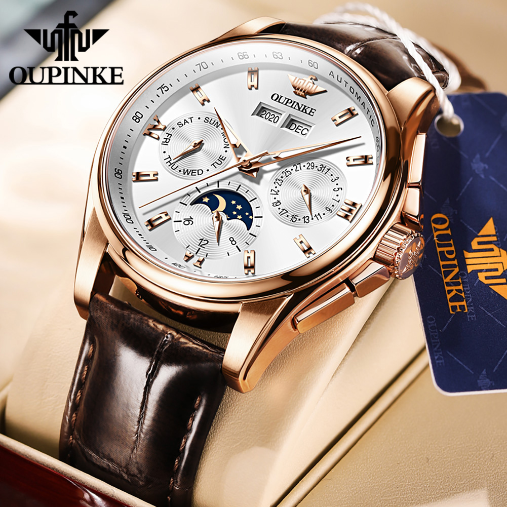Mens Mechanical Watch - OUPINKE Jam Tangan Pria Jam Tangan