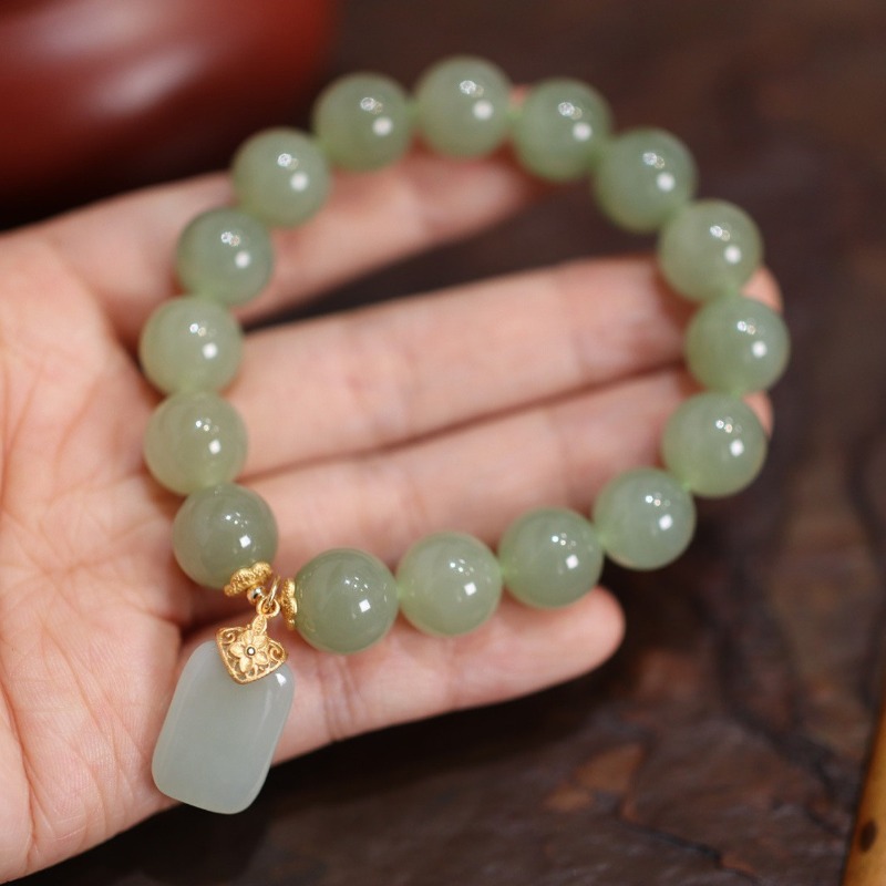 Gemstone Bracelet Healing - Gelang Batu Giok Hotan Alami Motif