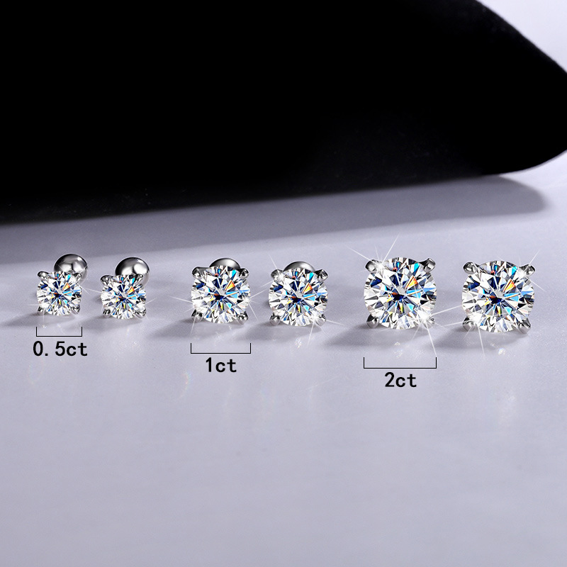 Anting-anting kancing Moissani - Diamond Stud Earrings ulasan dan harga