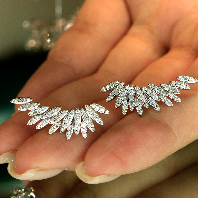 Aazuo 18K Emas Putih Emas Kuni - Diamond Stud Earrings ulasan dan harga