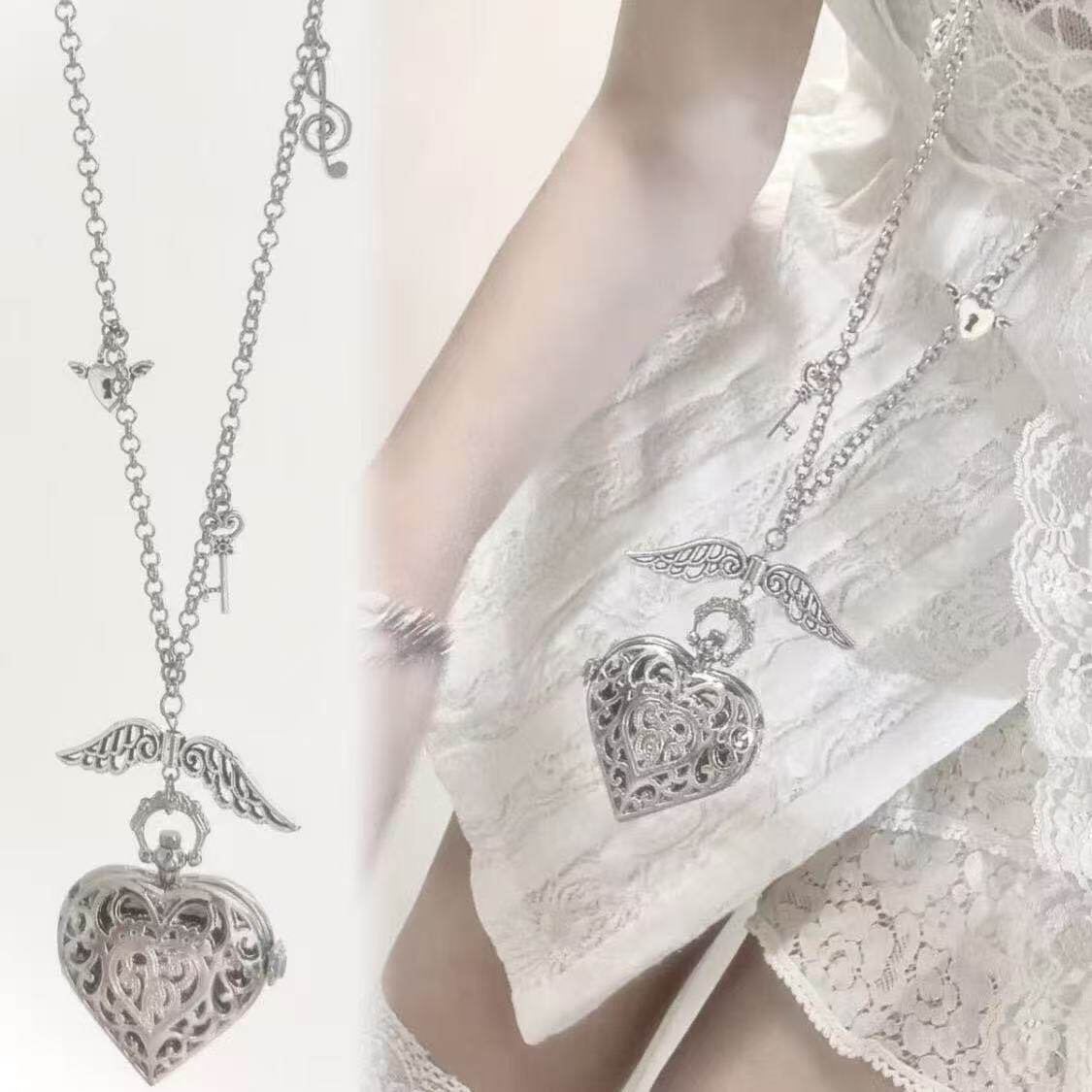 Jam Saku Rantai Y2K Hollow Hea - Vintage Jewelry Watches Women ulasan dan harga