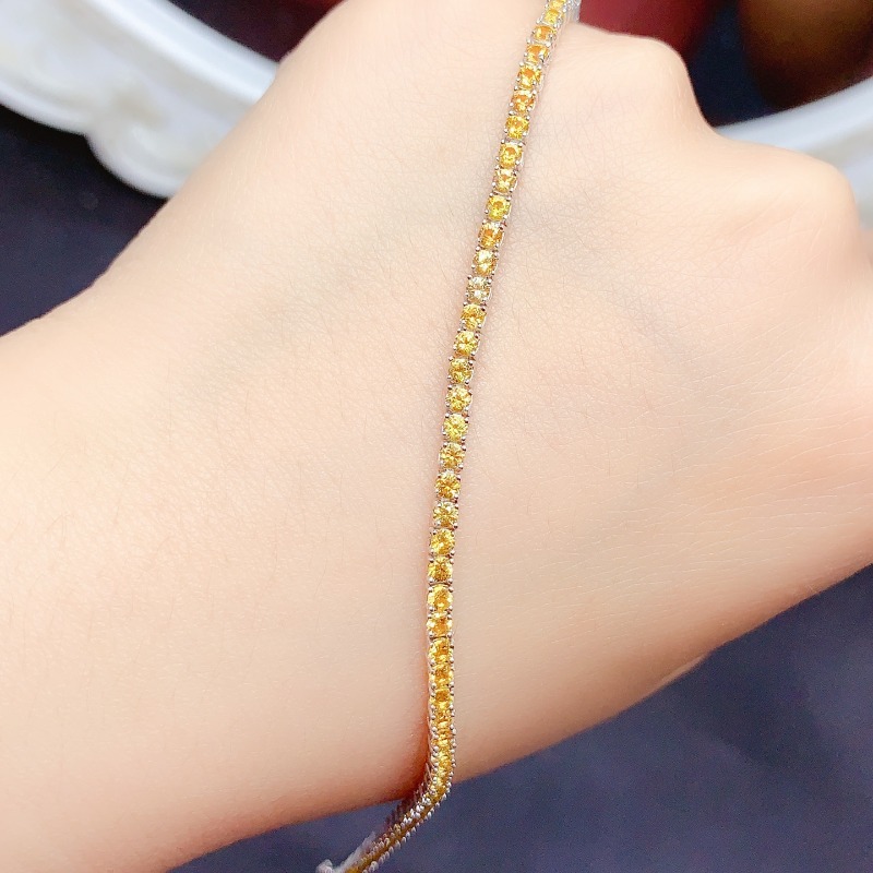 Gelang Tenis Citrine Alami Per - Gemstone Bracelet Healing ulasan dan harga