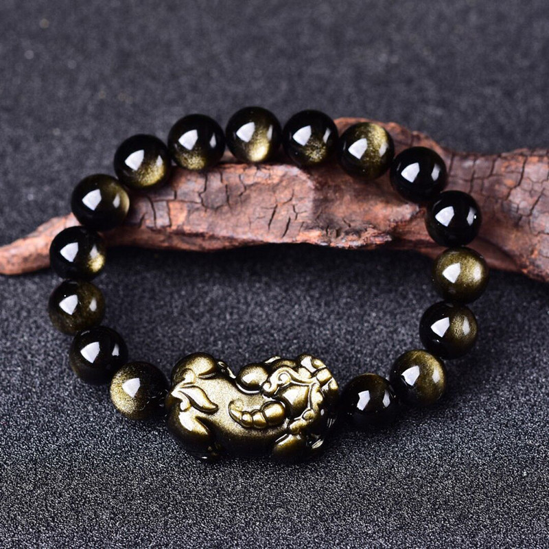 Gelang Obsidian emas alami pri - Gemstone Bracelet Healing ulasan dan harga