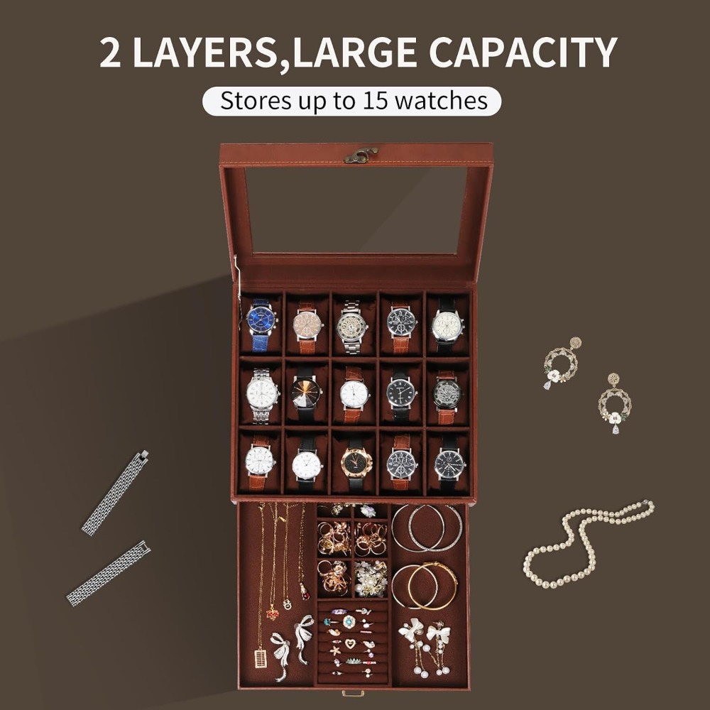 Kotak Jam Tangan 2 Lapis denga - Jewelry Box That Holds Watches ulasan dan harga