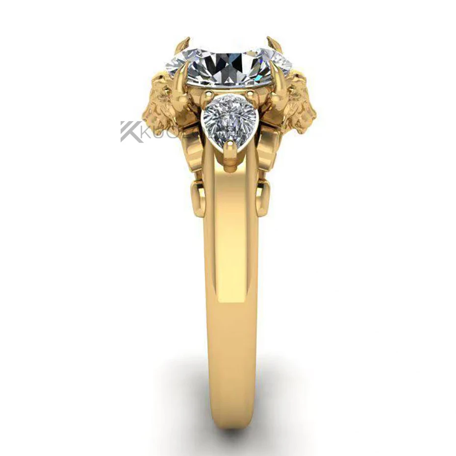 Cincin Moissanite Lion Solitai - Sterling Silver Ring ulasan dan harga