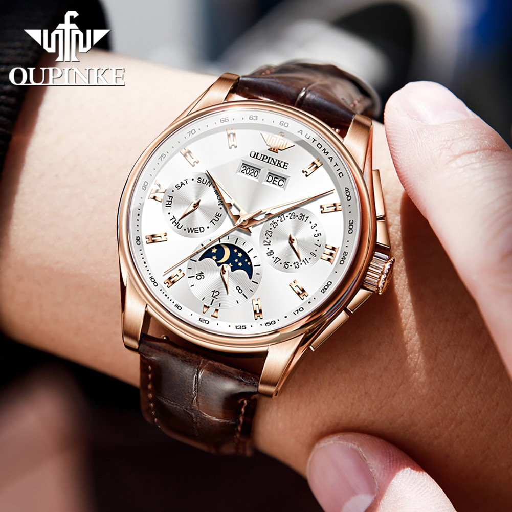 OUPINKE Jam Tangan Pria Jam Ta - Mens Mechanical Watch ulasan dan harga