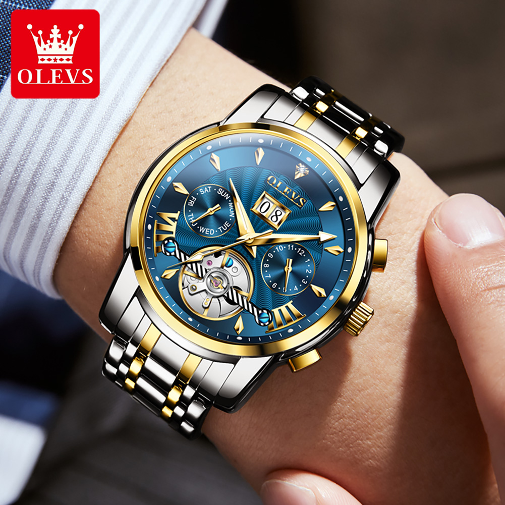 OLEVS Jam Tangan Pria Mewah Fa - Mens Mechanical Watch ulasan dan harga