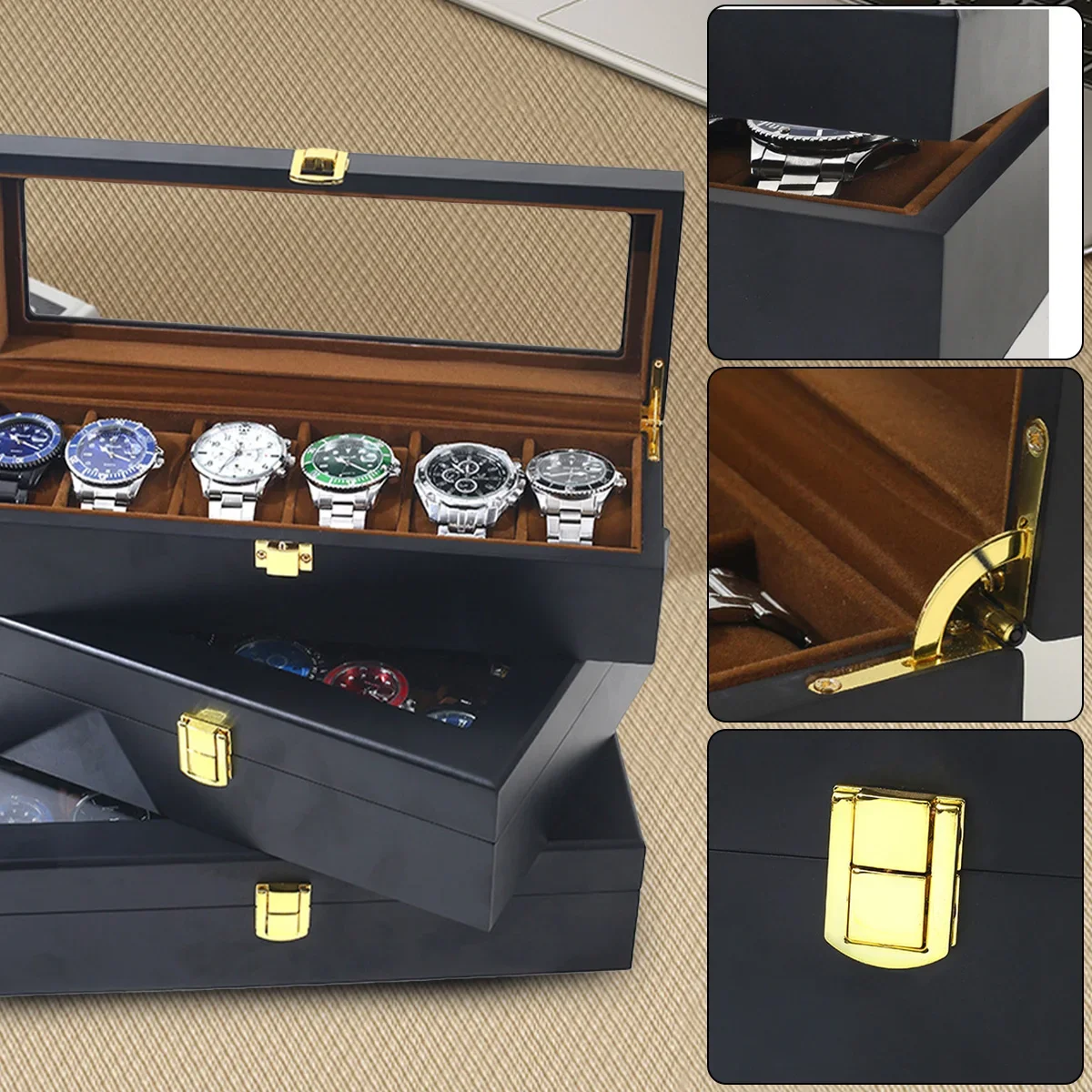 Kotak Jam Tangan Kayu Mewah Bu - Jewelry Box That Holds Watches ulasan dan harga