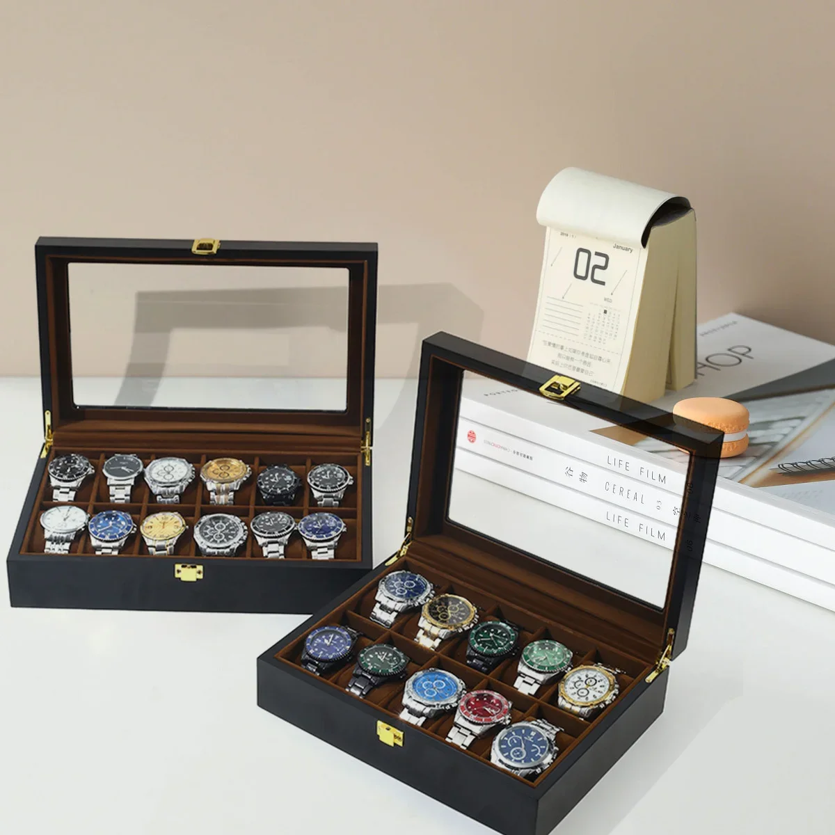 Kotak Jam Tangan Kayu Mewah Bu - Jewelry Box That Holds Watches ulasan dan harga