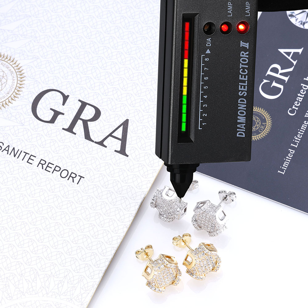 ESKEEM perhiasan halus 12mm es - Diamond Stud Earrings ulasan dan harga